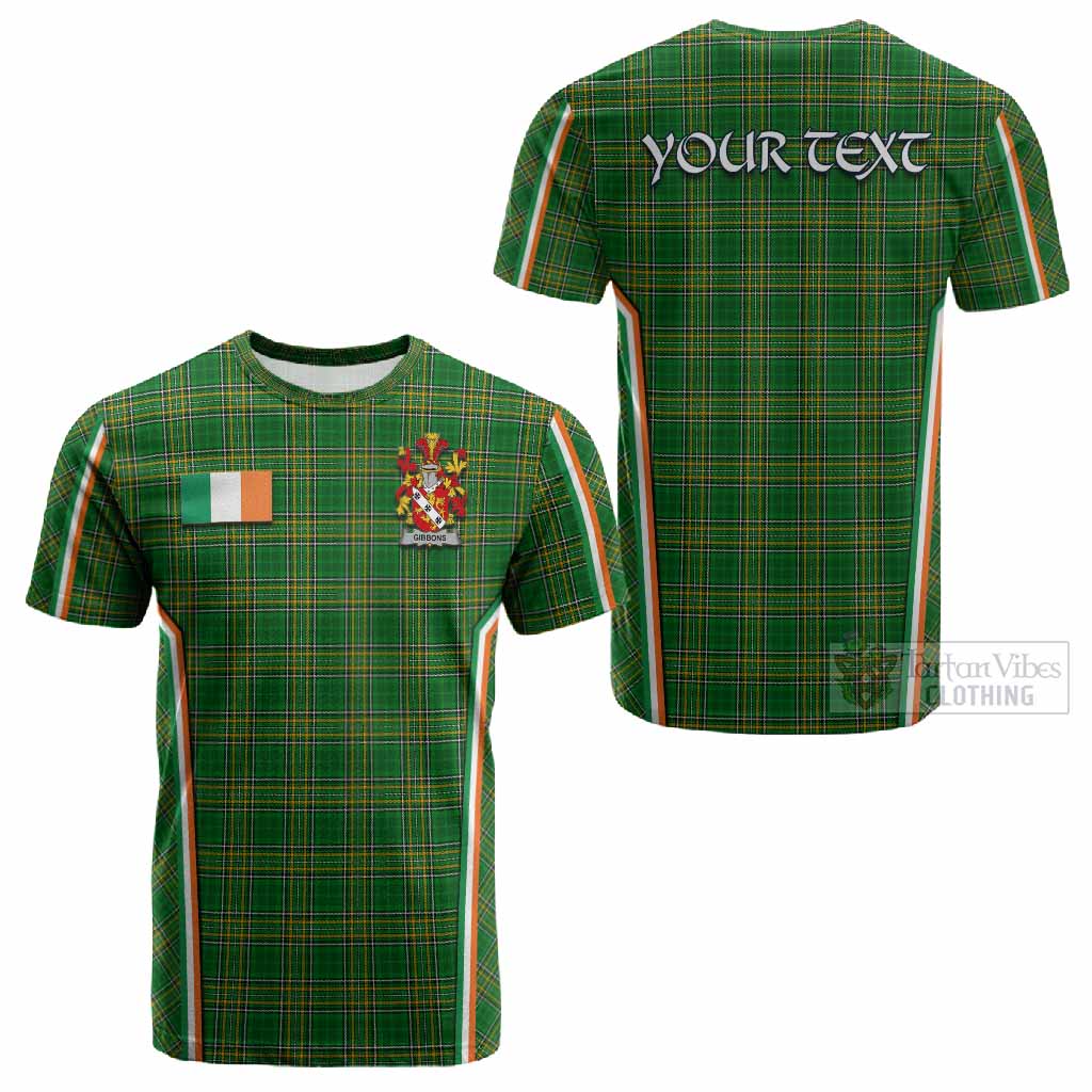 Gibbons Irish Clan Coat of Arm Tartan Cotton T-shirt Flag Style