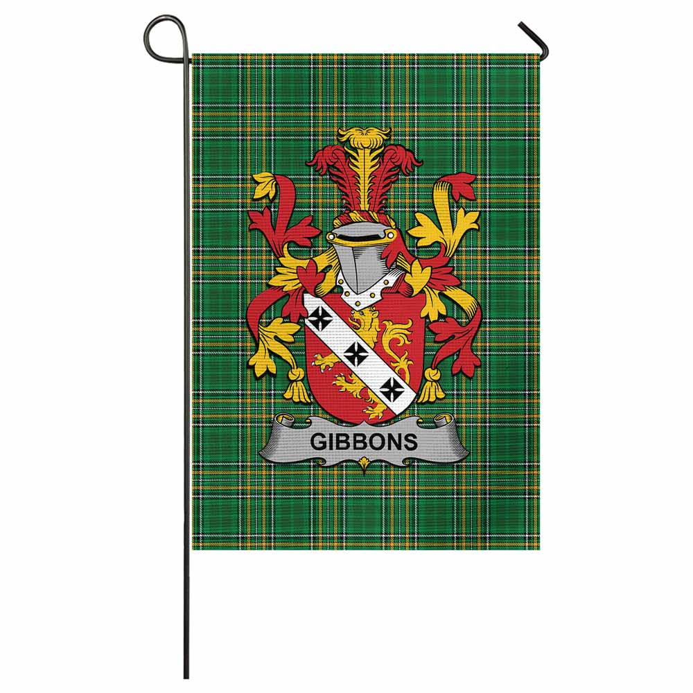 Gibbons Irish Clan Tartan Flag with Coat of Arms