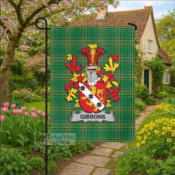 Gibbons Irish Clan Tartan Garden Flag with Coat of Arms