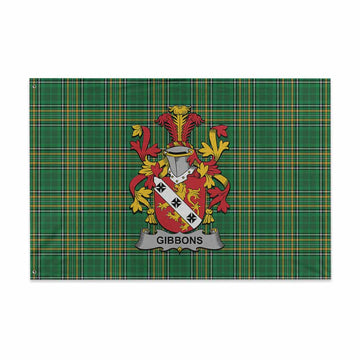 Gibbons Irish Clan Tartan House Flag with Coat of Arms