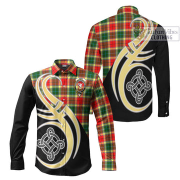 Gibbs Tartan Long Sleeve Button Shirt with Family Crest and Celtic Symbol Style Men's Shirt S - Tartan Vibes Clothing