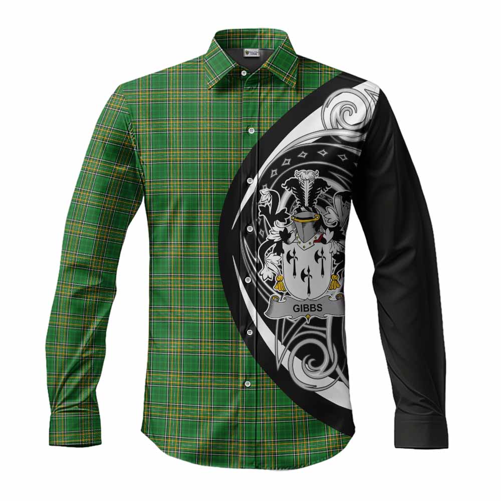 Tartan Vibes Clothing Gibbs Irish Clan Long Sleeve Button Shirt Celtic Circle Style