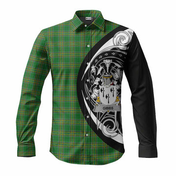 Tartan Vibes Clothing Gibbs Irish Clan Long Sleeve Button Shirt Celtic Circle Style
