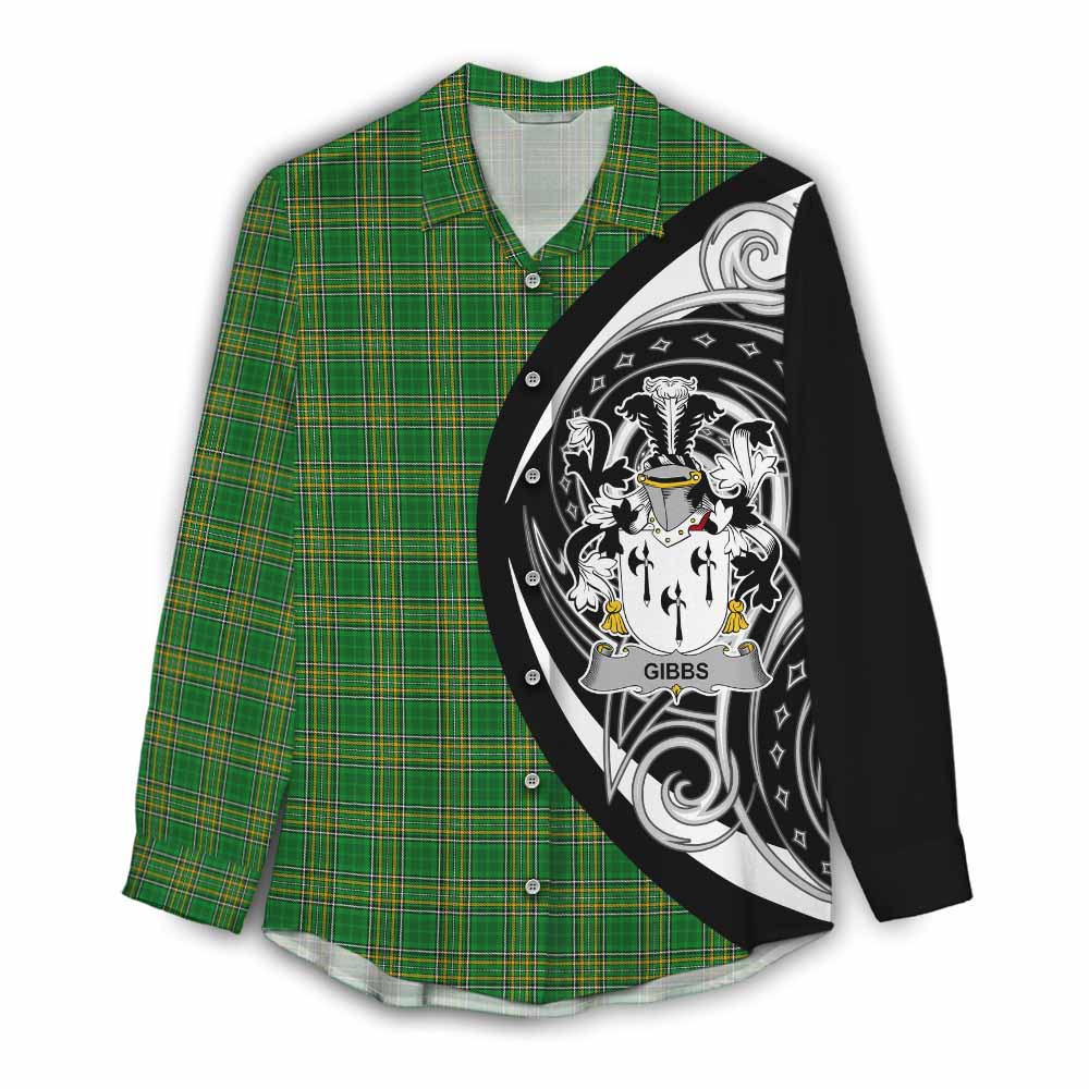 Tartan Vibes Clothing Gibbs Irish Clan Women's Casual Shirt Celtic Circle Style