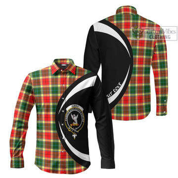 Gibbs Tartan Long Sleeve Button Up with Family Crest Circle Style Men's Shirt S - Tartan Vibes Clothing