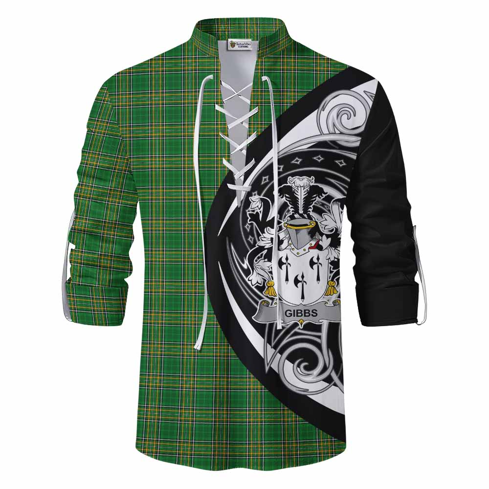 Tartan Vibes Clothing Gibbs Irish Clan Ghillie Kilt Shirt Celtic Circle Style