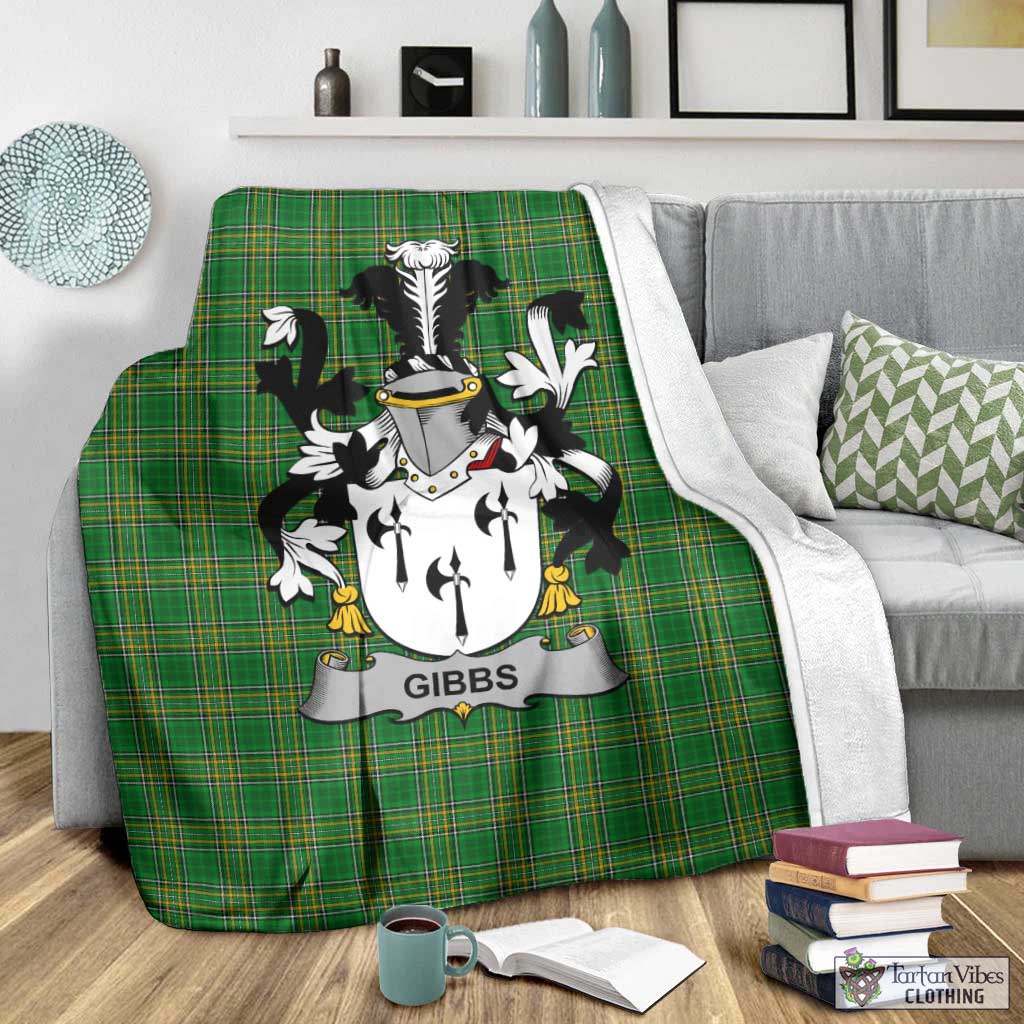 Gibbs Irish Clan Tartan Blanket with Coat of Arms - Tartan Vibes Clothing