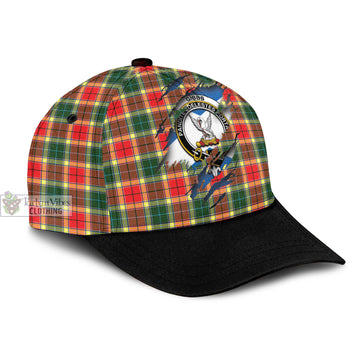 Tartan Vibes Clothing Gibbs Tartan Classic Cap with Family Crest In Me Style