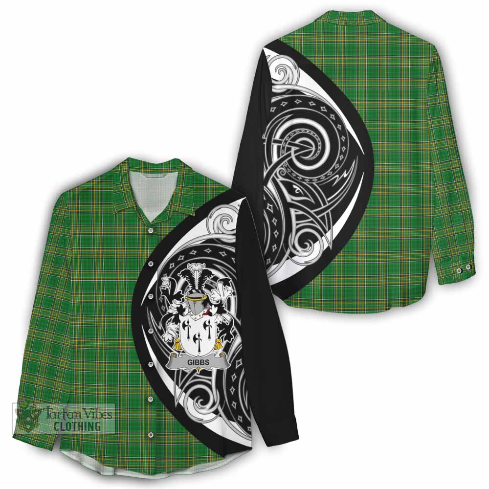 Tartan Vibes Clothing Gibbs Irish Clan Women's Casual Shirt Celtic Circle Style
