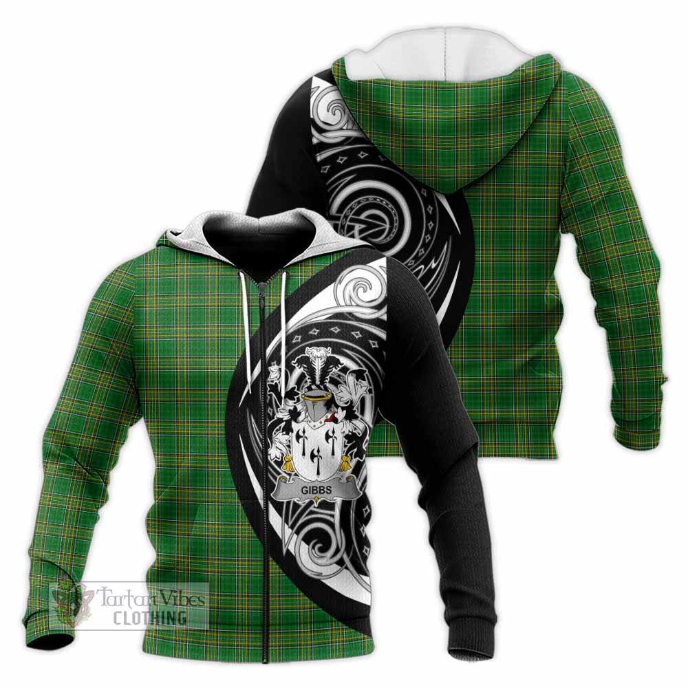 Tartan Vibes Clothing Gibbs Irish Clan Knitted Hoodie Celtic Circle Style