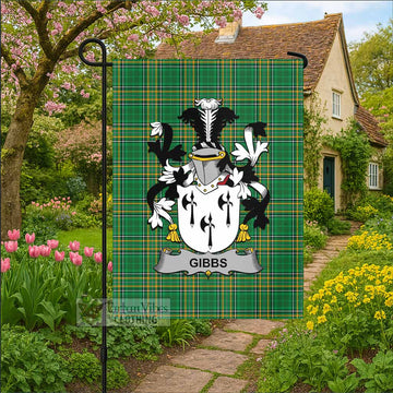 Gibbs Irish Clan Tartan Flag with Coat of Arms