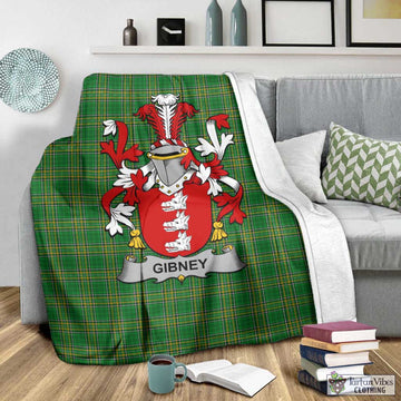 Tartan Vibes Clothing Gibney Irish Clan Tartan Blanket with Coat of Arms