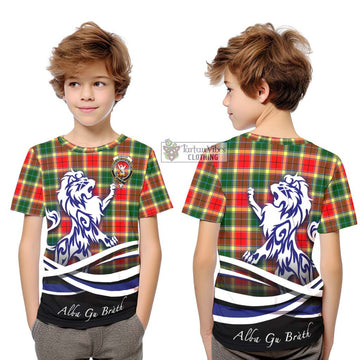 Gibson (Gibbs or Gibsone) Tartan Kid T-Shirt with Alba Gu Brath Regal Lion Emblem Youth XL Size14 - Tartan Vibes Clothing