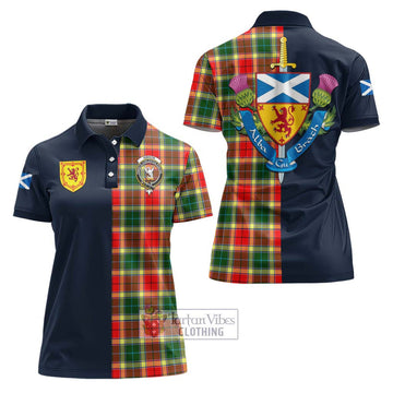 Gibson (Gibbs or Gibsone) Tartan Women's Polo Shirt Alba with Scottish Lion Royal Arm Half Style Women - Tartan Vibes Clothing
