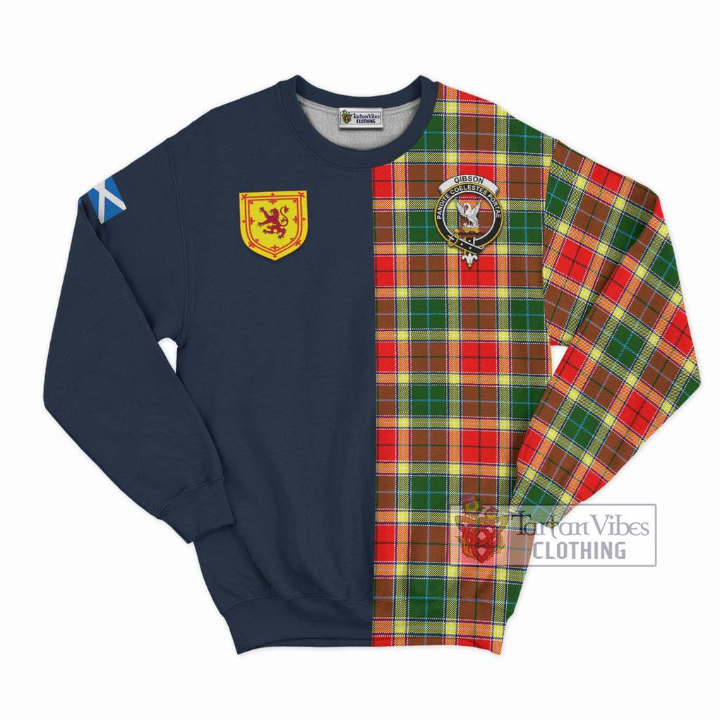 Gibson (Gibbs or Gibsone) Tartan Sweatshirt Alba with Scottish Lion Royal Arm Half Style Unisex - Tartan Vibes Clothing
