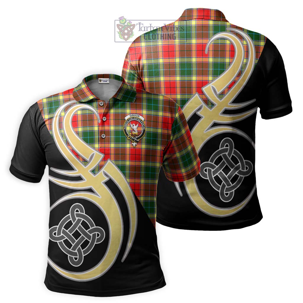 Gibson (Gibbs or Gibsone) Tartan Polo Shirt with Family Crest and Celtic Symbol Style Kid - Tartan Vibes Clothing