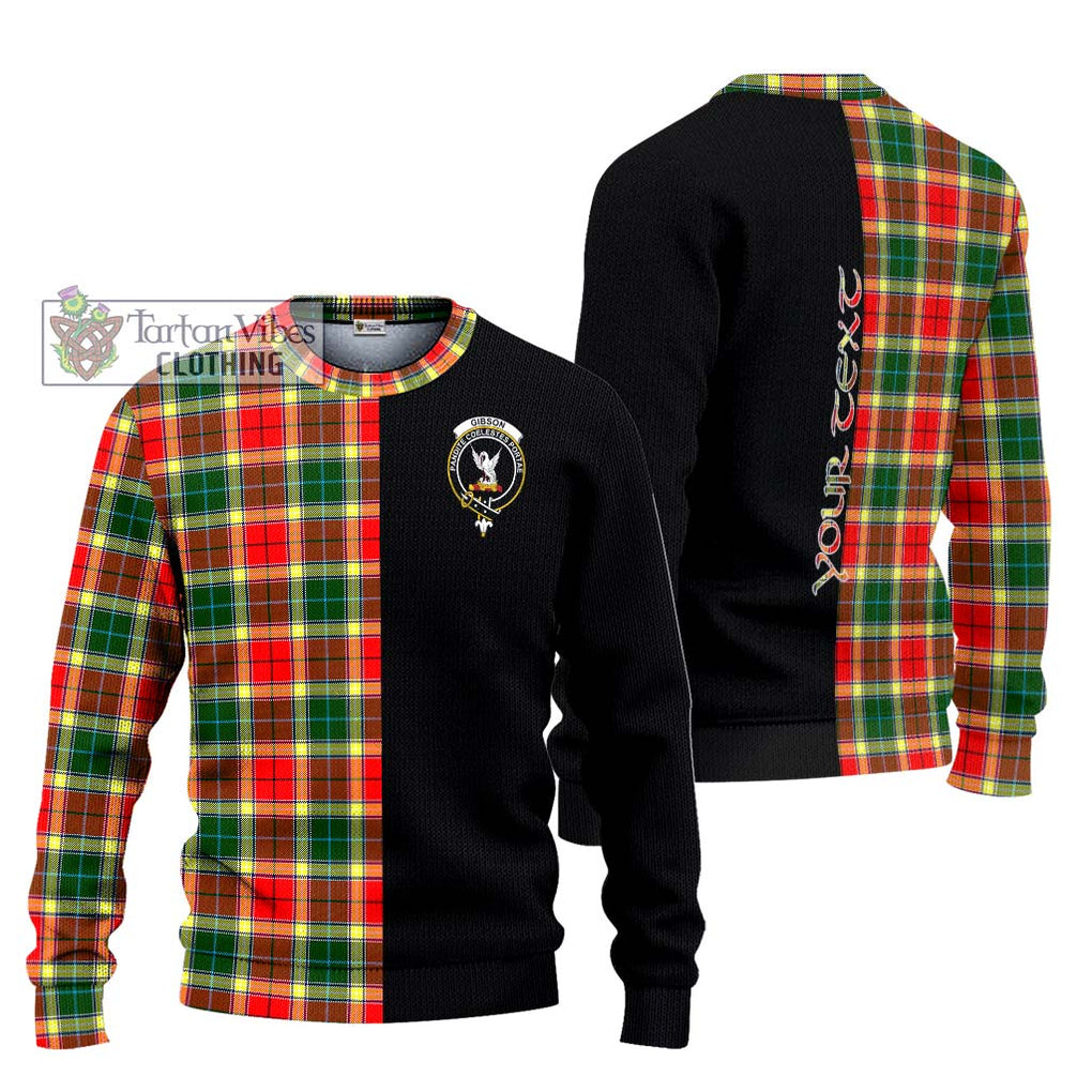 Gibson (Gibbs or Gibsone) Tartan Knitted Sweater with Family Crest and Half Of Me Style Unisex - Tartanvibesclothing Shop