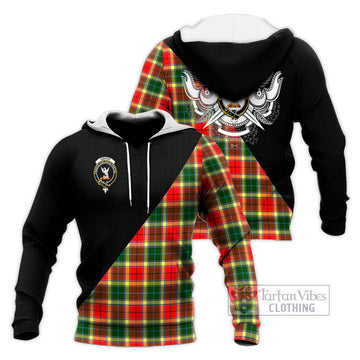 Gibson (Gibbs or Gibsone) Tartan Knitted Hoodie with Family Crest and Military Logo Style Unisex Knitted Pullover Hoodie - Tartan Vibes Clothing