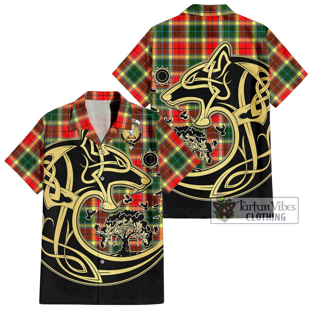 Gibson (Gibbs or Gibsone) Tartan Hawaiian Shirt with Family Crest Celtic Wolf Style Kid - Tartan Vibes Clothing