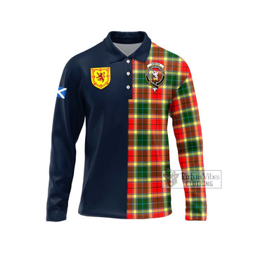 Gibson (Gibbs or Gibsone) Tartan Long Sleeve Polo Shirt Alba with Scottish Lion Royal Arm Half Style Unisex - Tartan Vibes Clothing