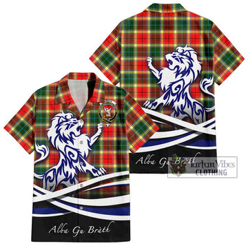 Gibson (Gibbs or Gibsone) Tartan Hawaiian Shirt with Alba Gu Brath Regal Lion Emblem Kid - Tartan Vibes Clothing