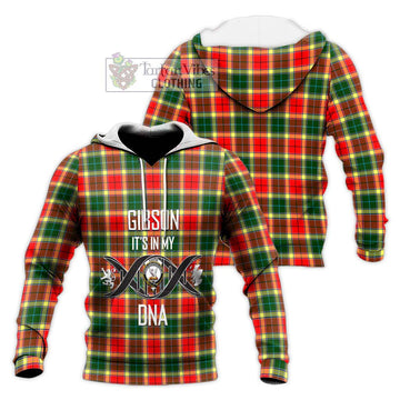 Gibson (Gibbs or Gibsone) Tartan Knitted Hoodie with Family Crest DNA In Me Style Unisex Knitted Pullover Hoodie - Tartan Vibes Clothing