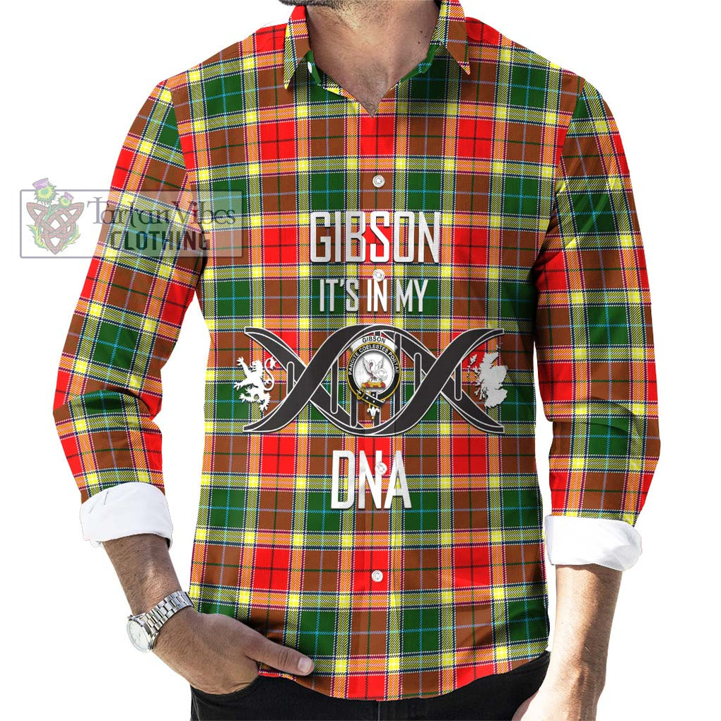 Gibson (Gibbs or Gibsone) Tartan Long Sleeve Button Shirt with Family Crest DNA In Me Style Men's Shirt S - Tartanvibesclothing Shop