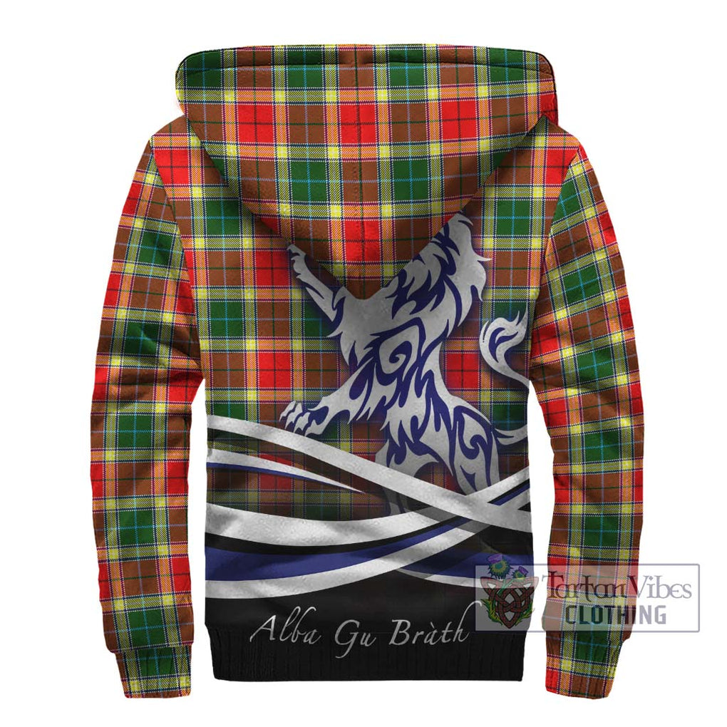 Gibson (Gibbs or Gibsone) Tartan Sherpa Hoodie with Alba Gu Brath Regal Lion Emblem - Tartan Vibes Clothing