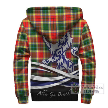 Gibson (Gibbs or Gibsone) Tartan Sherpa Hoodie with Alba Gu Brath Regal Lion Emblem - Tartan Vibes Clothing