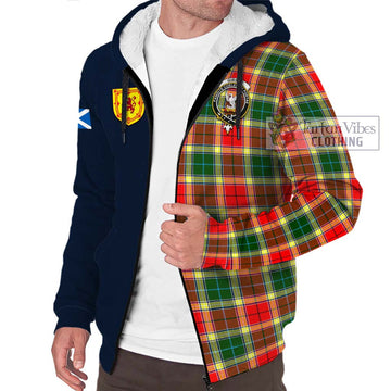 Gibson (Gibbs or Gibsone) Tartan Sherpa Hoodie Alba with Scottish Lion Royal Arm Half Style - Tartan Vibes Clothing
