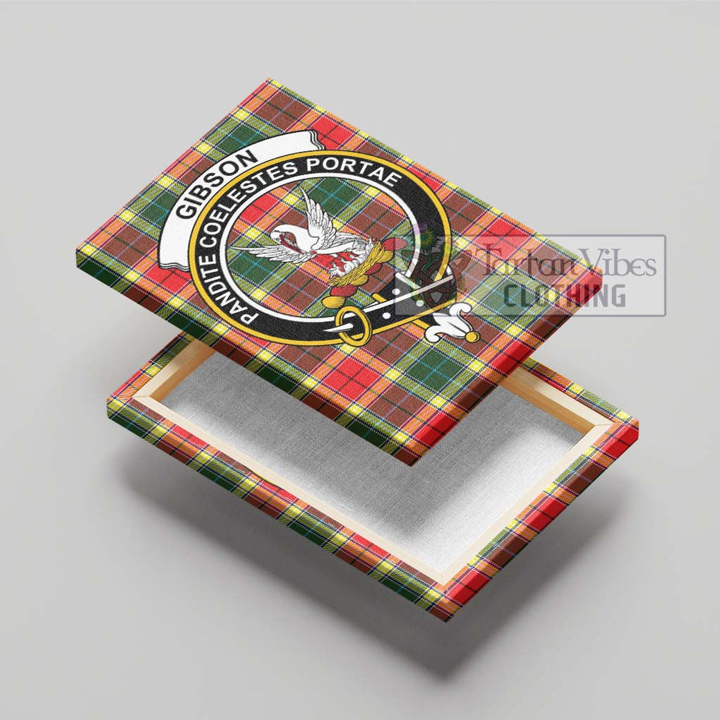 Gibson (Gibbs or Gibsone) Tartan Canvas Print Wall Art with Family Crest - Tartan Vibes Clothing