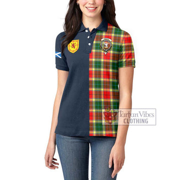 Gibson (Gibbs or Gibsone) Tartan Women's Polo Shirt Alba with Scottish Lion Royal Arm Half Style - Tartan Vibes Clothing