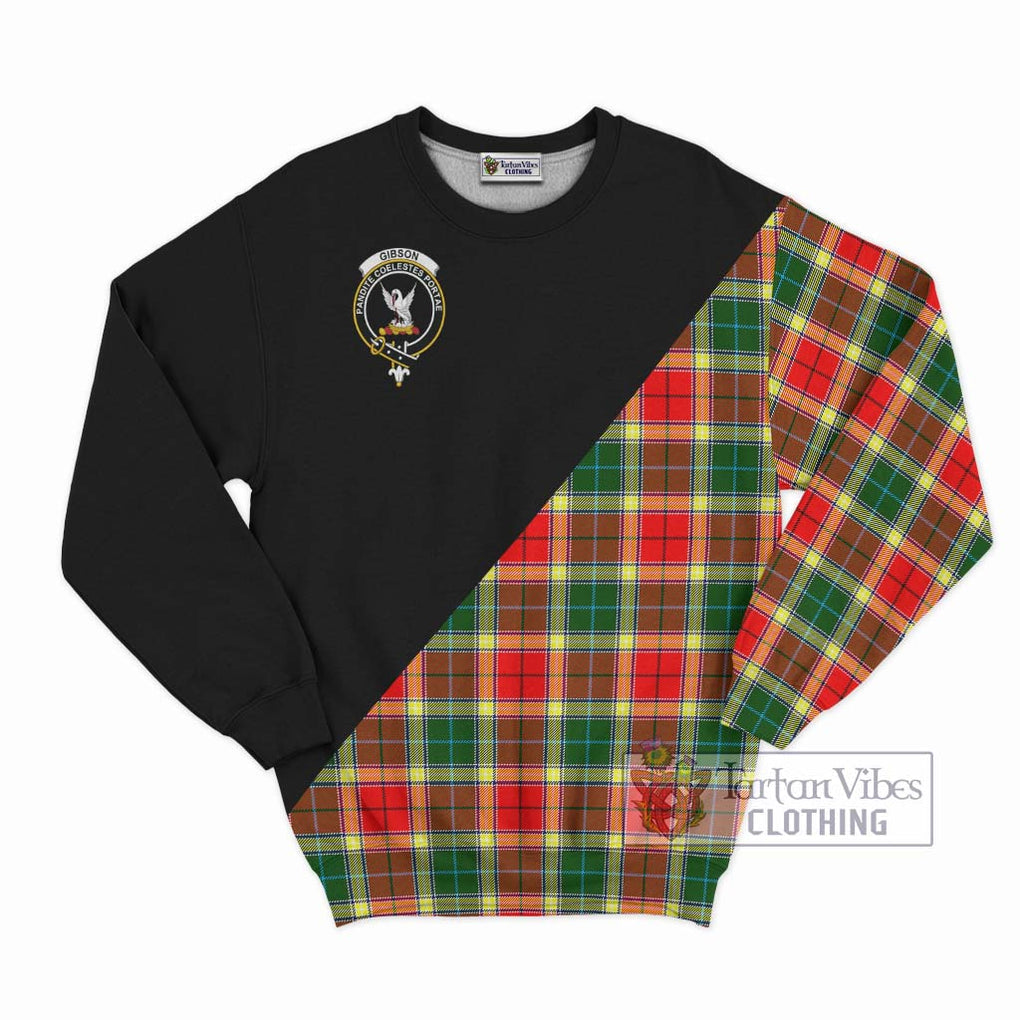 Gibson (Gibbs or Gibsone) Tartan Sweatshirt with Family Crest and Military Logo Style - Tartan Vibes Clothing