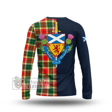 Gibson (Gibbs or Gibsone) Tartan Long Sleeve T-Shirt Alba with Scottish Lion Royal Arm Half Style - Tartan Vibes Clothing