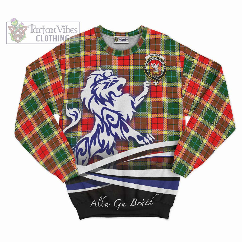 Gibson (Gibbs or Gibsone) Tartan Sweatshirt with Alba Gu Brath Regal Lion Emblem - Tartan Vibes Clothing