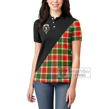 Gibson (Gibbs or Gibsone) Tartan Women's Polo Shirt with Family Crest and Military Logo Style - Tartan Vibes Clothing