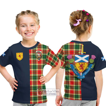 Gibson (Gibbs or Gibsone) Tartan Kid T-Shirt Alba with Scottish Lion Royal Arm Half Style - Tartan Vibes Clothing