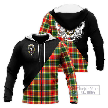 Gibson (Gibbs or Gibsone) Tartan Knitted Hoodie with Family Crest and Military Logo Style Unisex Knitted Zip Hoodie - Tartan Vibes Clothing