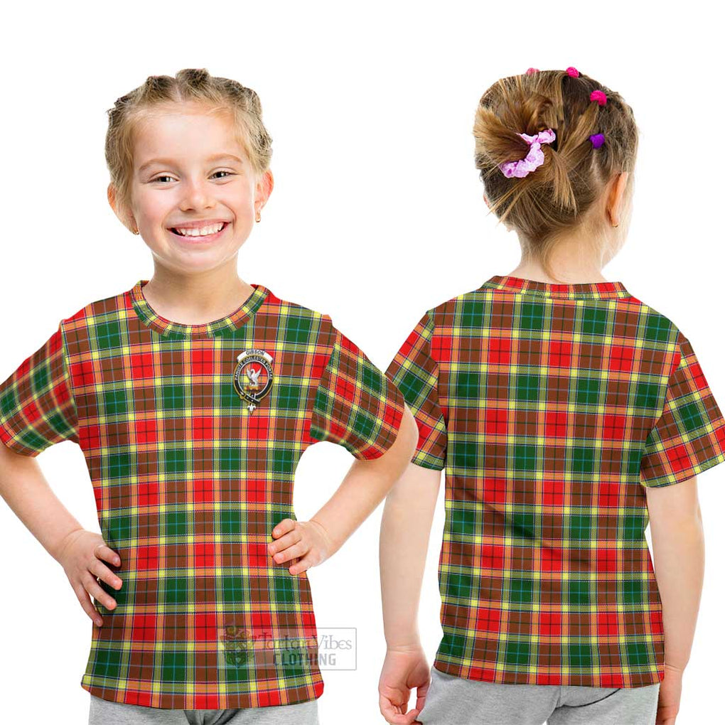 Gibson (Gibbs or Gibsone) Tartan Kid T-Shirt with Family Crest - Tartan Vibes Clothing