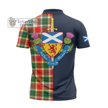 Gibson (Gibbs or Gibsone) Tartan Zipper Polo Shirt Alba with Scottish Lion Royal Arm Half Style - Tartan Vibes Clothing