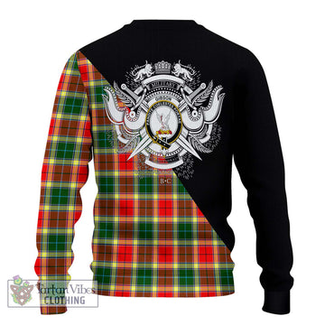Gibson (Gibbs or Gibsone) Tartan Ugly Sweater with Family Crest and Military Logo Style - Tartan Vibes Clothing