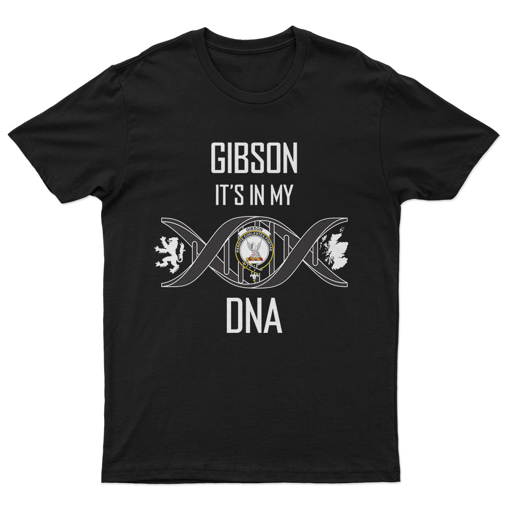 Gibson (Gibbs or Gibsone) Family Crest DNA In Me Mens Cotton T Shirt - 2D-tartanvibesclothing