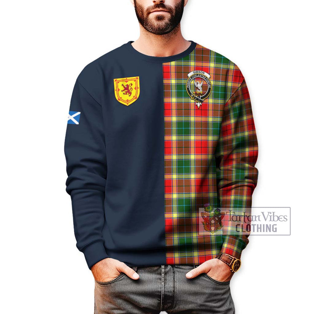 Gibson (Gibbs or Gibsone) Tartan Sweatshirt Alba with Scottish Lion Royal Arm Half Style - Tartan Vibes Clothing
