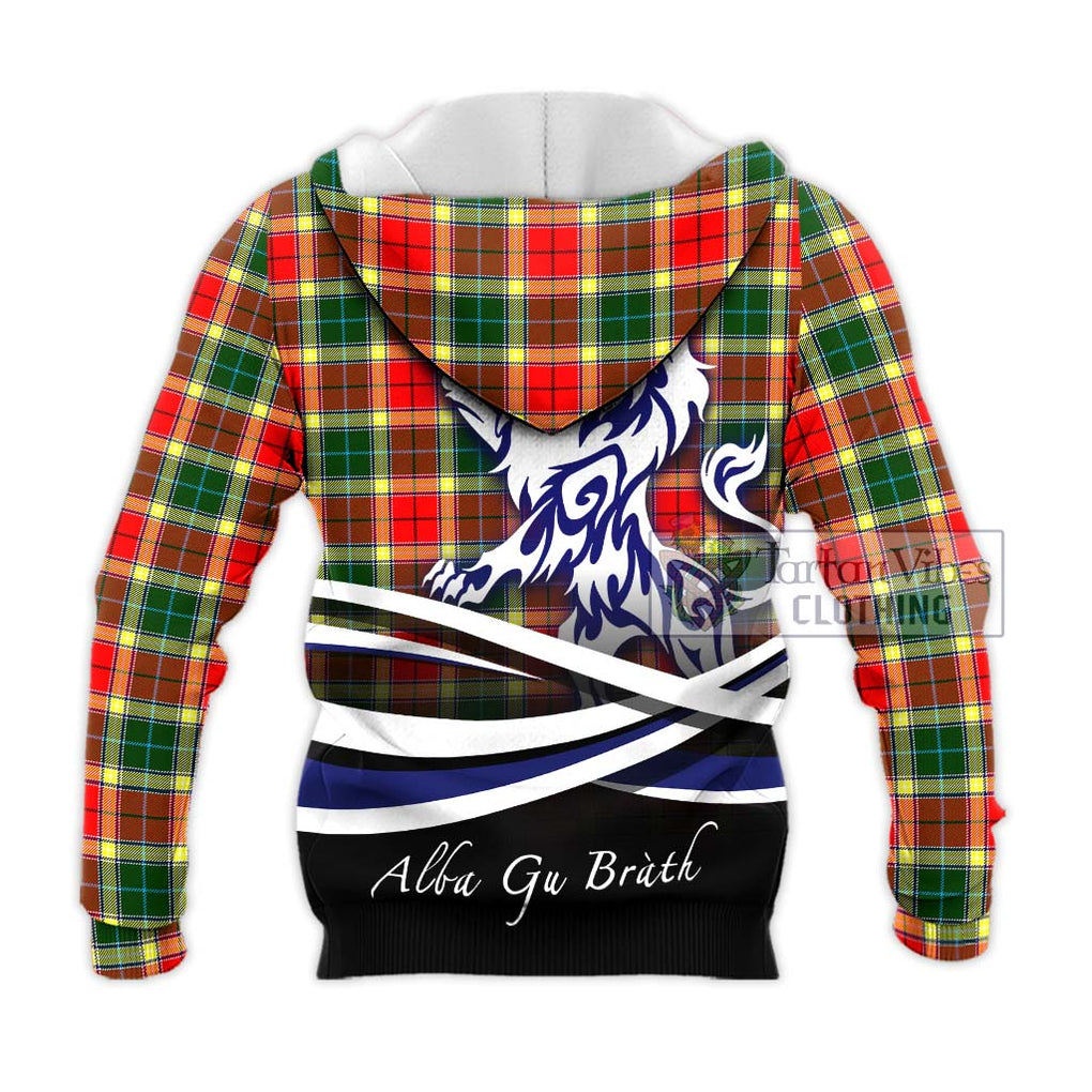 Gibson (Gibbs or Gibsone) Tartan Knitted Hoodie with Alba Gu Brath Regal Lion Emblem - Tartan Vibes Clothing