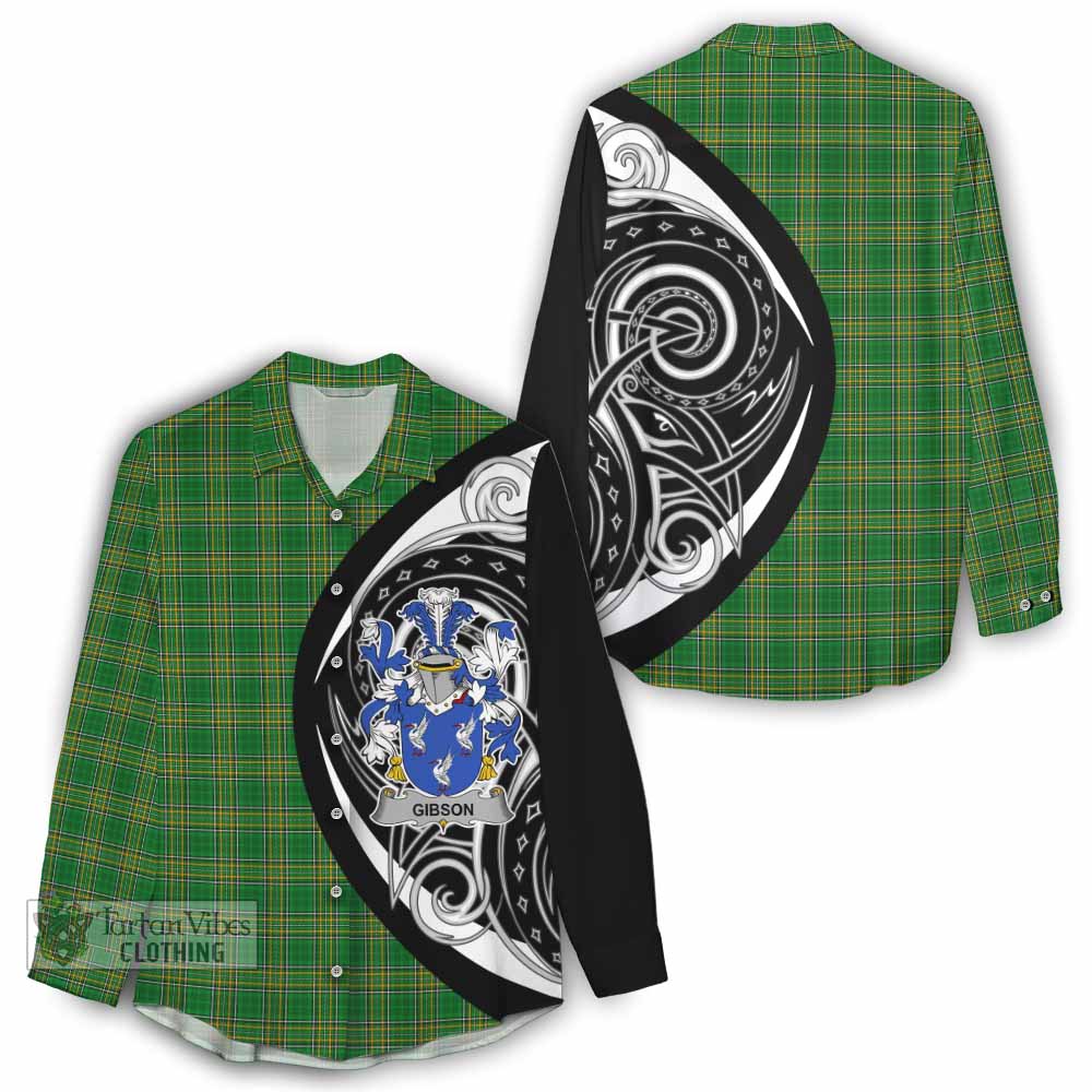 Tartan Vibes Clothing Gibson Irish Clan Women's Casual Shirt Celtic Circle Style