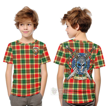 Gibson (Gibbs or Gibsone) Tartan Kid T-Shirt with Family Crest Celtic Skull Style Youth XL Size14 - Tartan Vibes Clothing
