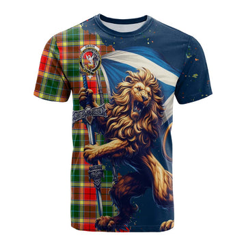 Gibson (Gibbs or Gibsone) Tartan Family Crest Cotton T-shirt with Scottish Majestic Lion Kid's Shirt - Tartan Vibes Clothing