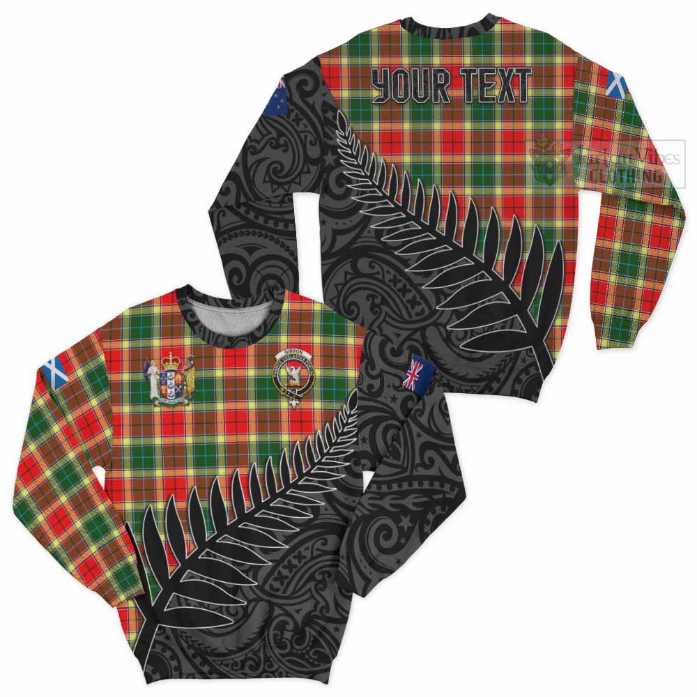 Tartan Vibes Clothing Gibson (Gibbs or Gibsone) Crest Tartan Sweatshirt with New Zealand Silver Fern Half Style