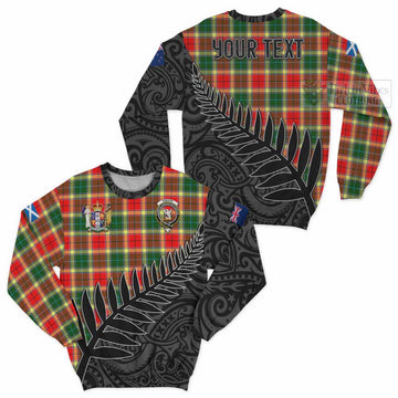 Tartan Vibes Clothing Gibson (Gibbs or Gibsone) Crest Tartan Sweatshirt with New Zealand Silver Fern Half Style