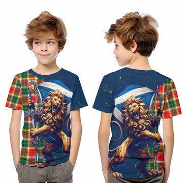 Gibson (Gibbs or Gibsone) Tartan Family Crest Kid T-Shirt with Scottish Majestic Lion Youth XL Size14 - Tartan Vibes Clothing